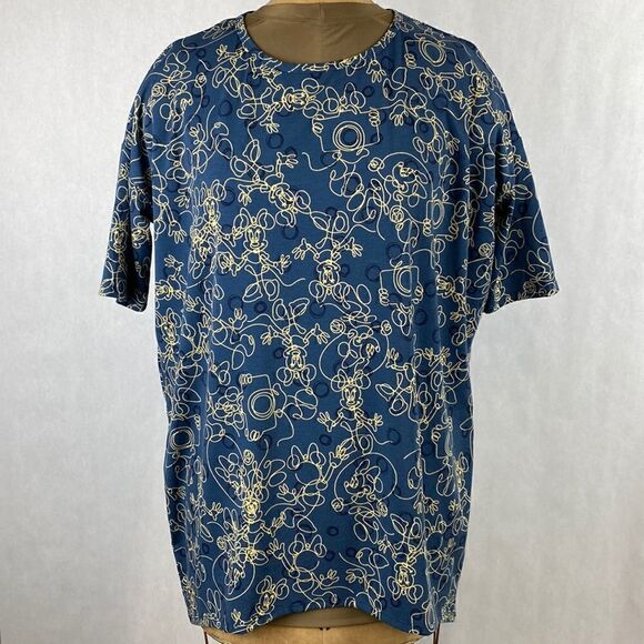 LuLaRoe Minnie Mouse Irma Top Shirt Tunic Disney Camera Blue Small - Picture 1 of 9
